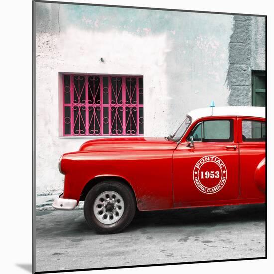 Cuba Fuerte Collection SQ - Red Pontiac 1953 Original Classic Car-Philippe Hugonnard-Mounted Photographic Print
