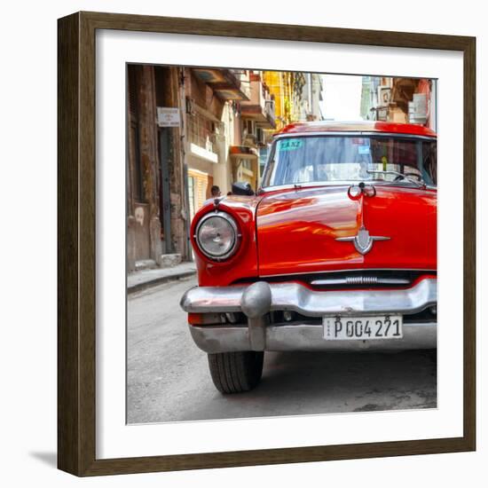 Cuba Fuerte Collection SQ - Red Taxi of Havana-Philippe Hugonnard-Framed Photographic Print