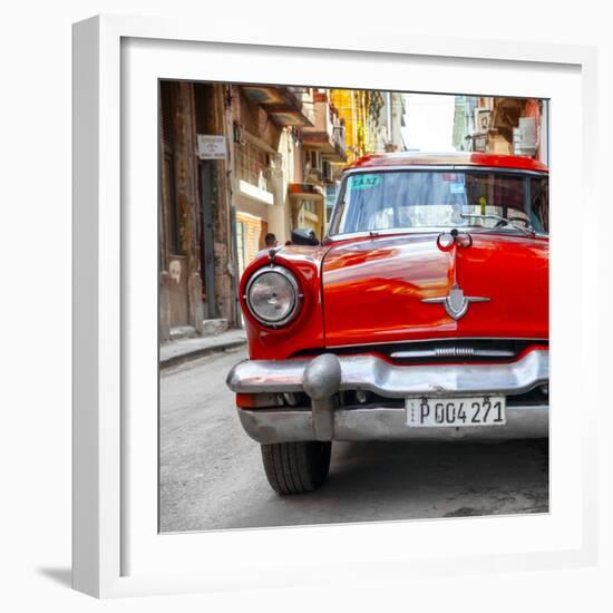 Cuba Fuerte Collection SQ - Red Taxi of Havana-Philippe Hugonnard-Framed Photographic Print