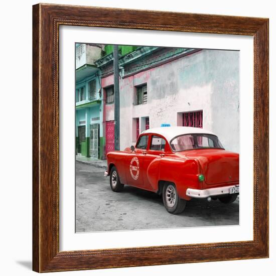 Cuba Fuerte Collection SQ - Red Taxi Pontiac 1953-Philippe Hugonnard-Framed Photographic Print