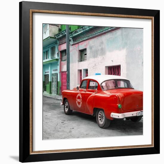 Cuba Fuerte Collection SQ - Red Taxi Pontiac 1953-Philippe Hugonnard-Framed Photographic Print