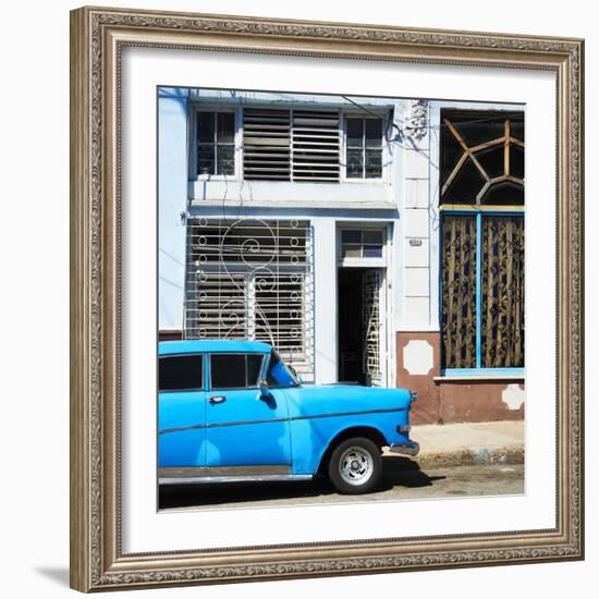 Cuba Fuerte Collection SQ - Retro Blue Car-Philippe Hugonnard-Framed Photographic Print