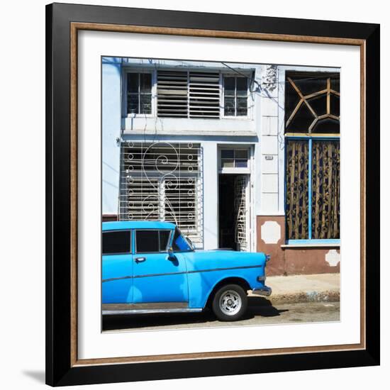 Cuba Fuerte Collection SQ - Retro Blue Car-Philippe Hugonnard-Framed Photographic Print