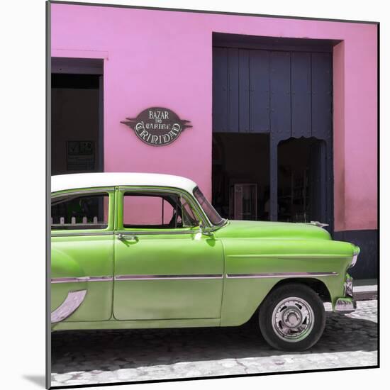 Cuba Fuerte Collection SQ - Retro Lime Green Car-Philippe Hugonnard-Mounted Photographic Print