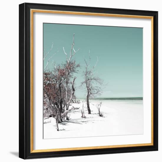 Cuba Fuerte Collection SQ - Sandy Beach Pastel Coral Green-Philippe Hugonnard-Framed Photographic Print