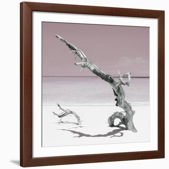 Cuba Fuerte Collection SQ - Solitary Tree - Pastel Red-Philippe Hugonnard-Framed Photographic Print