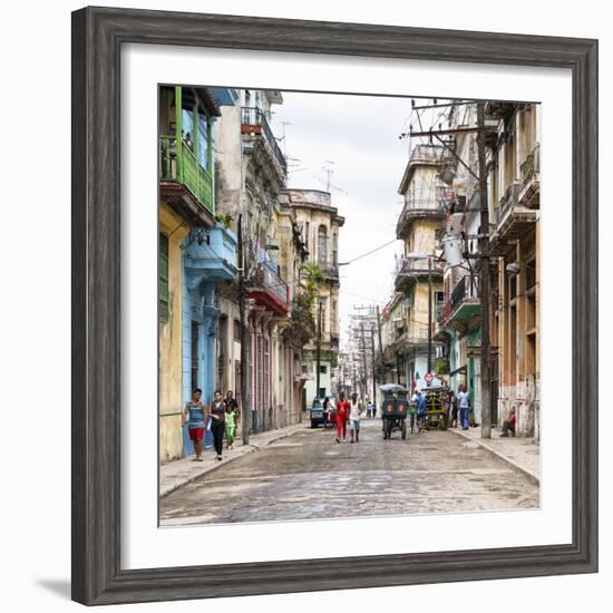 Cuba Fuerte Collection SQ - Street Scene Havana II-Philippe Hugonnard-Framed Photographic Print