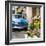 Cuba Fuerte Collection SQ - Sunflowers & Blue Car-Philippe Hugonnard-Framed Photographic Print