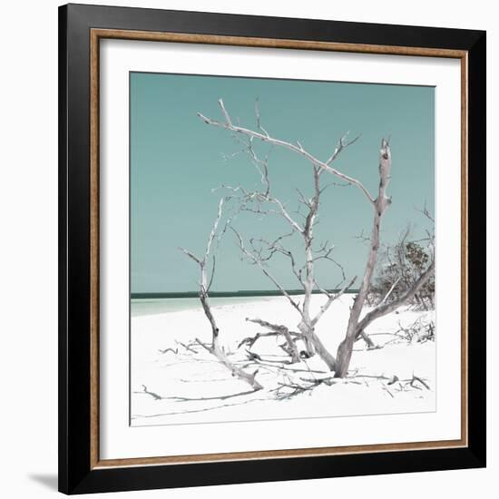 Cuba Fuerte Collection SQ - Tropical Beach Nature - Pastel Coral Green-Philippe Hugonnard-Framed Photographic Print