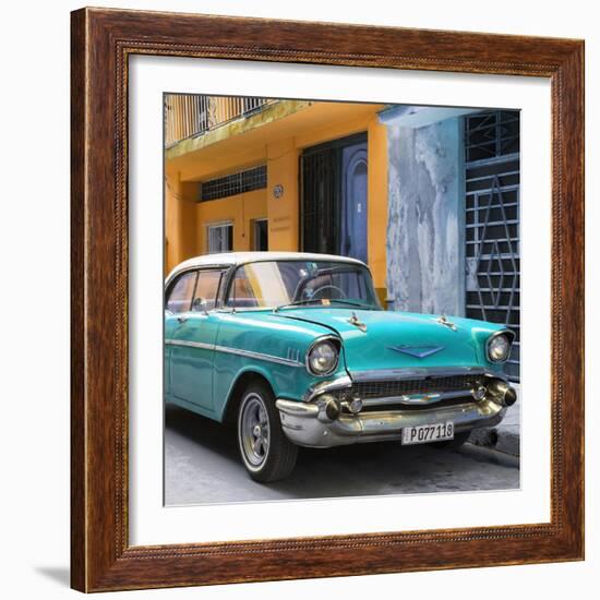 Cuba Fuerte Collection SQ - Turquoise Chevrolet Cuban-Philippe Hugonnard-Framed Photographic Print