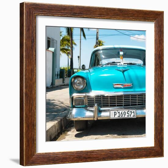 Cuba Fuerte Collection SQ - Turquoise Chevy-Philippe Hugonnard-Framed Photographic Print