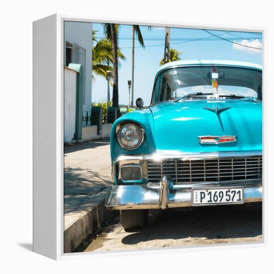 Cuba Fuerte Collection SQ - Turquoise Chevy-Philippe Hugonnard-Framed Stretched Canvas