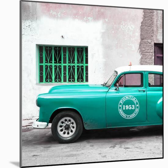 Cuba Fuerte Collection SQ - Turquoise Pontiac 1953 Original Classic Car-Philippe Hugonnard-Mounted Photographic Print