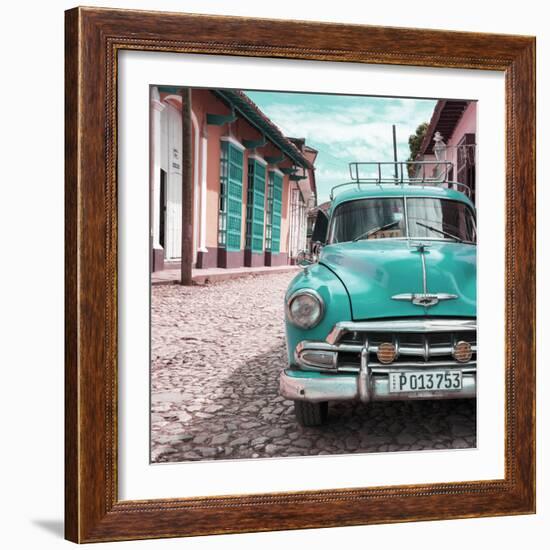 Cuba Fuerte Collection SQ - Turquoise Taxi in Trinidad-Philippe Hugonnard-Framed Photographic Print