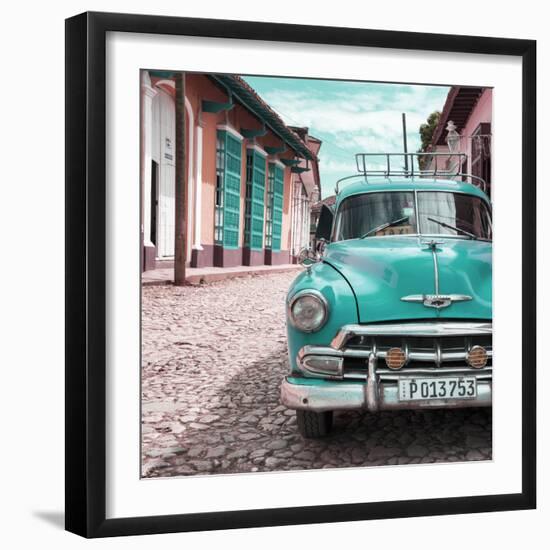 Cuba Fuerte Collection SQ - Turquoise Taxi in Trinidad-Philippe Hugonnard-Framed Photographic Print