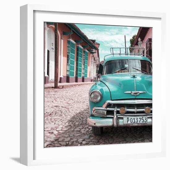 Cuba Fuerte Collection SQ - Turquoise Taxi in Trinidad-Philippe Hugonnard-Framed Photographic Print