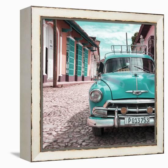 Cuba Fuerte Collection SQ - Turquoise Taxi in Trinidad-Philippe Hugonnard-Framed Stretched Canvas