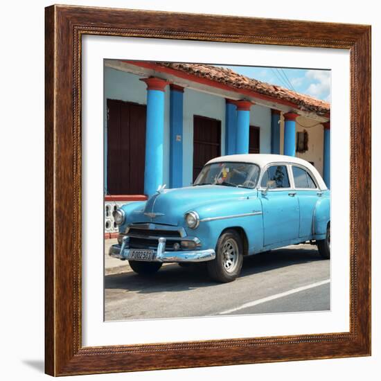 Cuba Fuerte Collection SQ - Turquoise Vintage Car-Philippe Hugonnard-Framed Photographic Print