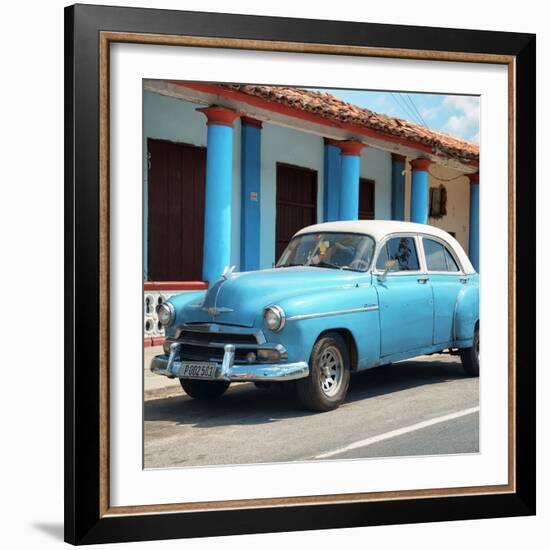 Cuba Fuerte Collection SQ - Turquoise Vintage Car-Philippe Hugonnard-Framed Photographic Print