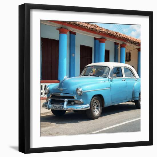 Cuba Fuerte Collection SQ - Turquoise Vintage Car-Philippe Hugonnard-Framed Photographic Print