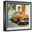 Cuba Fuerte Collection SQ - Two Chevrolet Cars Orange and Turquoise-Philippe Hugonnard-Framed Photographic Print