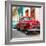 Cuba Fuerte Collection SQ - Two Chevrolet Cars Red and Turquoise-Philippe Hugonnard-Framed Photographic Print