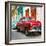 Cuba Fuerte Collection SQ - Two Chevrolet Cars Red and Turquoise-Philippe Hugonnard-Framed Photographic Print