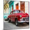 Cuba Fuerte Collection SQ - Two Chevrolet Cars Red and Turquoise-Philippe Hugonnard-Mounted Photographic Print