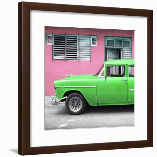 Cuba Fuerte Collection SQ - Vintage Cuban Green Car-Philippe Hugonnard-Framed Photographic Print