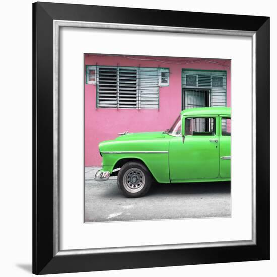 Cuba Fuerte Collection SQ - Vintage Cuban Green Car-Philippe Hugonnard-Framed Photographic Print