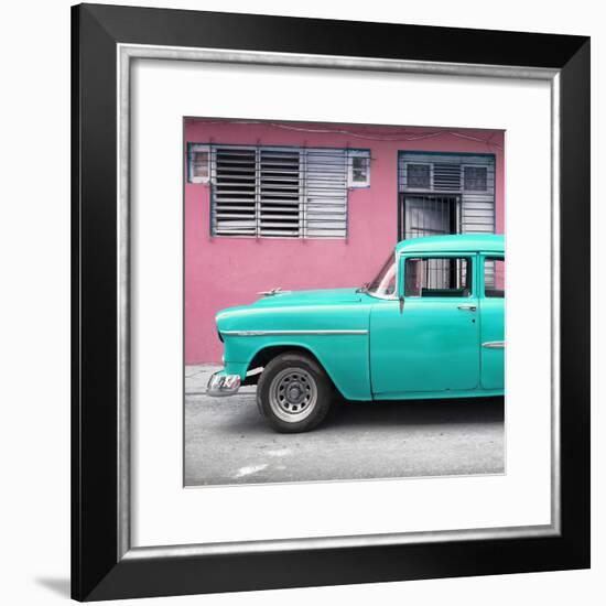 Cuba Fuerte Collection SQ - Vintage Cuban Turquoise Car-Philippe Hugonnard-Framed Photographic Print