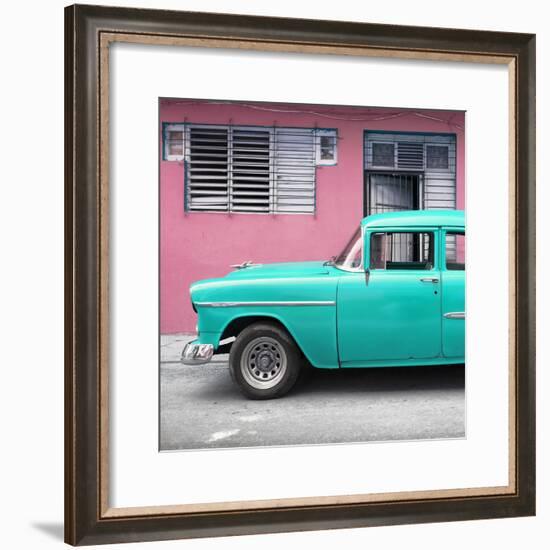 Cuba Fuerte Collection SQ - Vintage Cuban Turquoise Car-Philippe Hugonnard-Framed Photographic Print