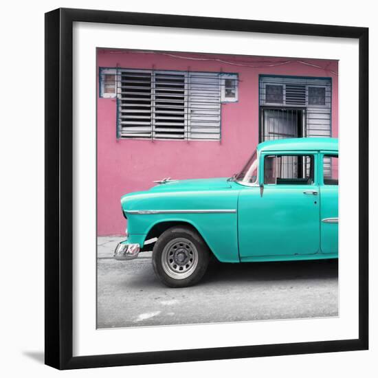 Cuba Fuerte Collection SQ - Vintage Cuban Turquoise Car-Philippe Hugonnard-Framed Photographic Print