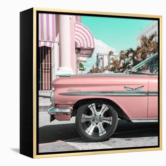 Cuba Fuerte Collection SQ - Vintage Pink Car-Philippe Hugonnard-Framed Stretched Canvas