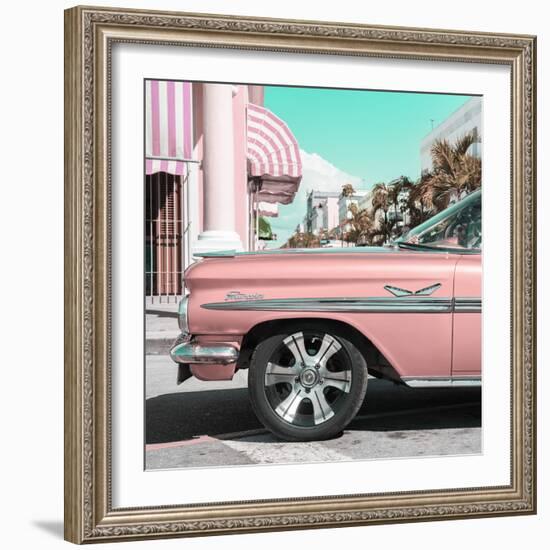 Cuba Fuerte Collection SQ - Vintage Pink Car-Philippe Hugonnard-Framed Photographic Print