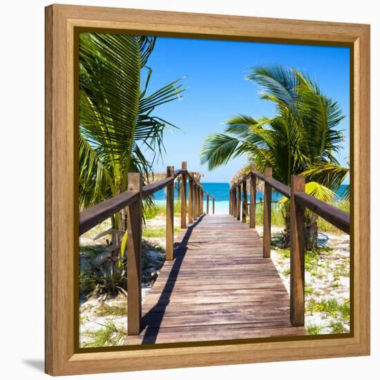 Cuba Fuerte Collection SQ - Wooden Jetty on the Beach-Philippe Hugonnard-Framed Stretched Canvas