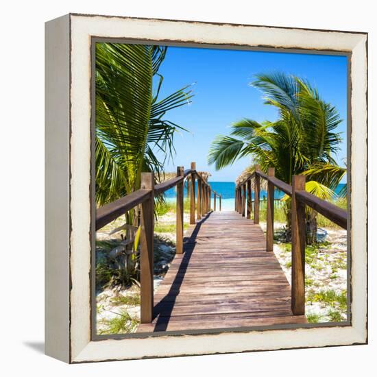Cuba Fuerte Collection SQ - Wooden Jetty on the Beach-Philippe Hugonnard-Framed Stretched Canvas