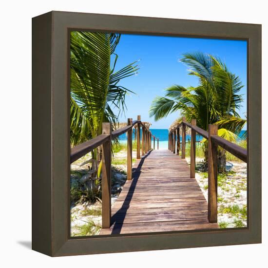 Cuba Fuerte Collection SQ - Wooden Jetty on the Beach-Philippe Hugonnard-Framed Stretched Canvas