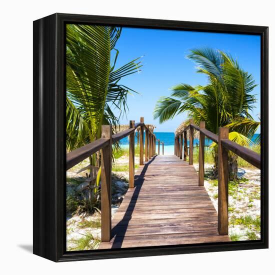 Cuba Fuerte Collection SQ - Wooden Jetty on the Beach-Philippe Hugonnard-Framed Stretched Canvas