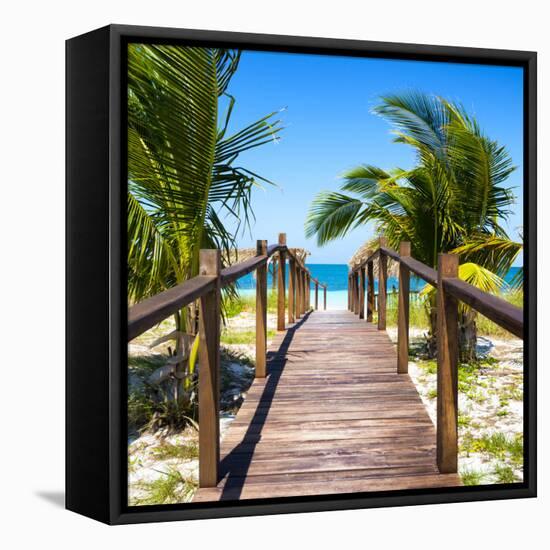 Cuba Fuerte Collection SQ - Wooden Jetty on the Beach-Philippe Hugonnard-Framed Stretched Canvas