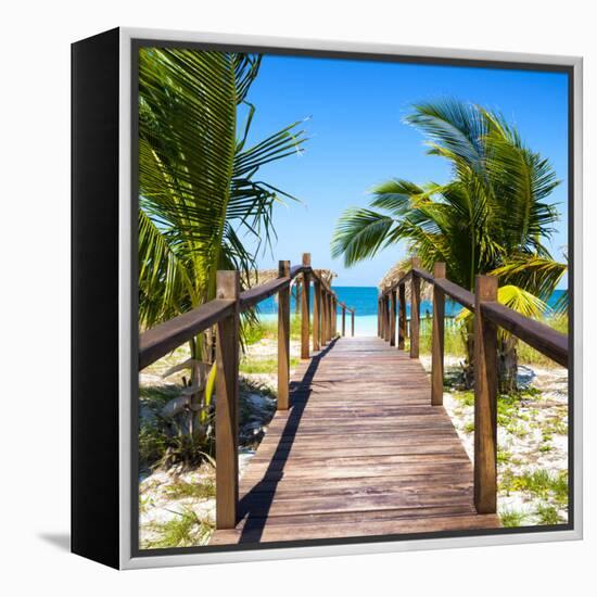 Cuba Fuerte Collection SQ - Wooden Jetty on the Beach-Philippe Hugonnard-Framed Stretched Canvas