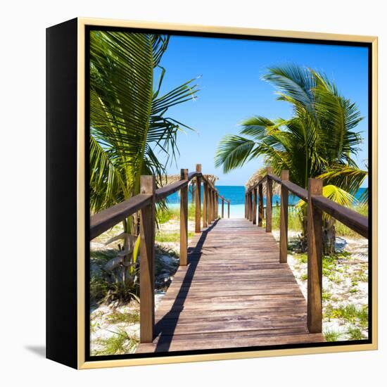 Cuba Fuerte Collection SQ - Wooden Jetty on the Beach-Philippe Hugonnard-Framed Stretched Canvas