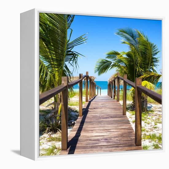 Cuba Fuerte Collection SQ - Wooden Jetty on the Beach-Philippe Hugonnard-Framed Stretched Canvas