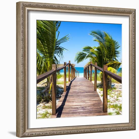 Cuba Fuerte Collection SQ - Wooden Jetty on the Beach-Philippe Hugonnard-Framed Photographic Print