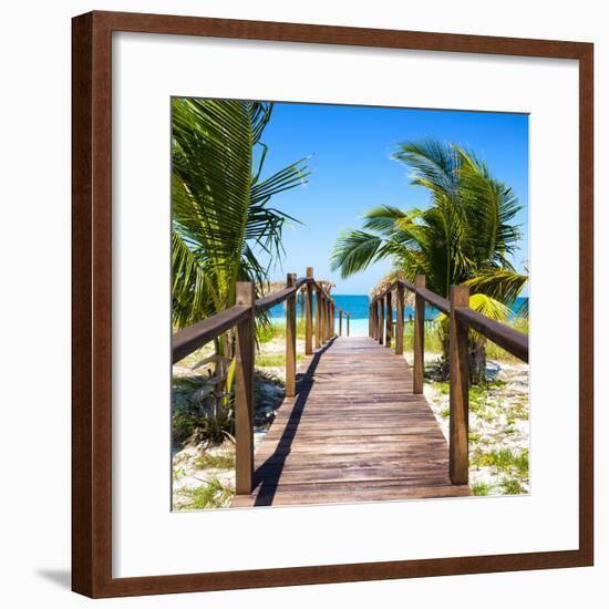 Cuba Fuerte Collection SQ - Wooden Jetty on the Beach-Philippe Hugonnard-Framed Photographic Print