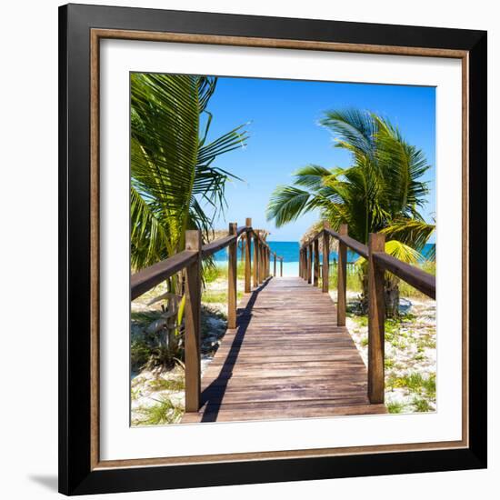 Cuba Fuerte Collection SQ - Wooden Jetty on the Beach-Philippe Hugonnard-Framed Photographic Print