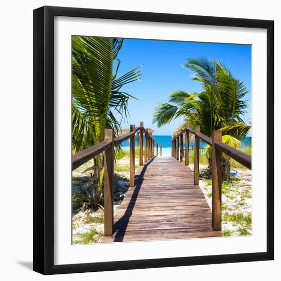 Cuba Fuerte Collection SQ - Wooden Jetty on the Beach-Philippe Hugonnard-Framed Photographic Print