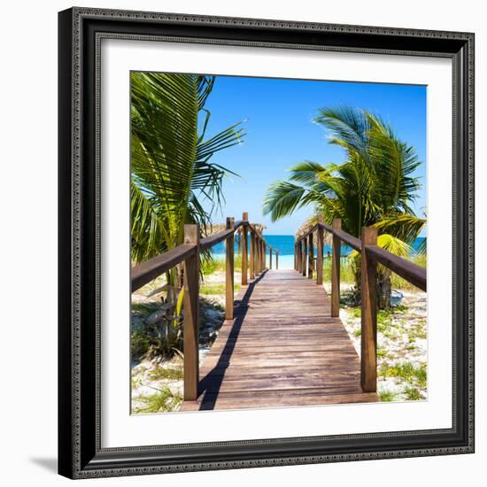 Cuba Fuerte Collection SQ - Wooden Jetty on the Beach-Philippe Hugonnard-Framed Photographic Print