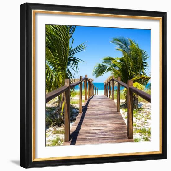 Cuba Fuerte Collection SQ - Wooden Jetty on the Beach-Philippe Hugonnard-Framed Photographic Print