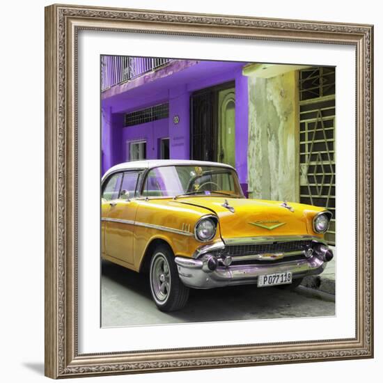 Cuba Fuerte Collection SQ - Yellow Chevrolet Cuban-Philippe Hugonnard-Framed Photographic Print